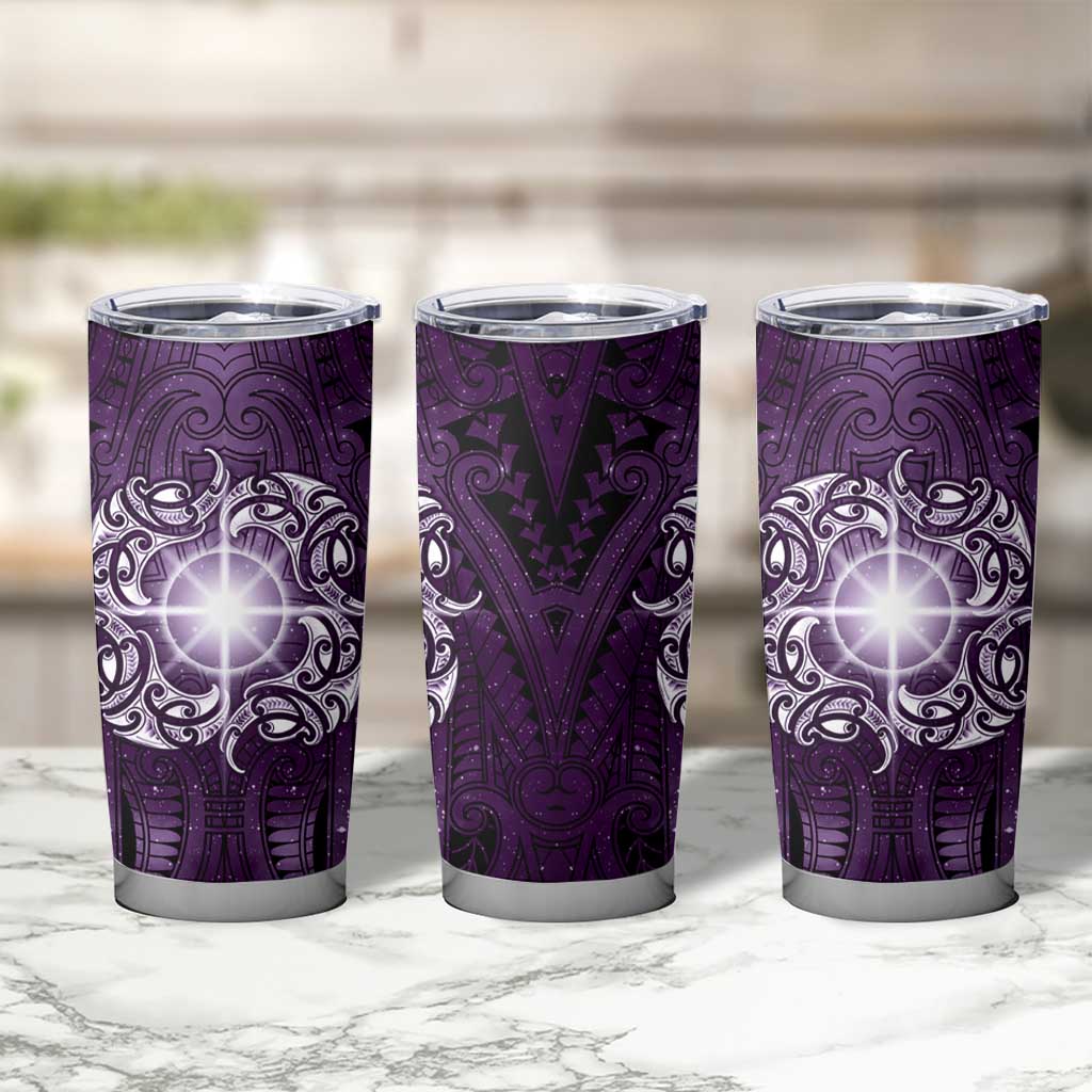 New Zealand Matariki Waipunarangi Tumbler Cup Maori Moko Purple Galaxy LT05 - Polynesian Pride