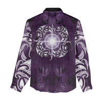 New Zealand Matariki Waipunarangi Women Casual Shirt Maori Moko Purple Galaxy LT05 - Polynesian Pride