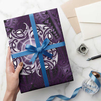 New Zealand Matariki Waipunarangi Wrapping Paper Maori Moko Purple Galaxy LT05 - Polynesian Pride