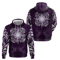 New Zealand Matariki Waipunarangi Zip Hoodie Maori Moko Purple Galaxy LT05 - Polynesian Pride