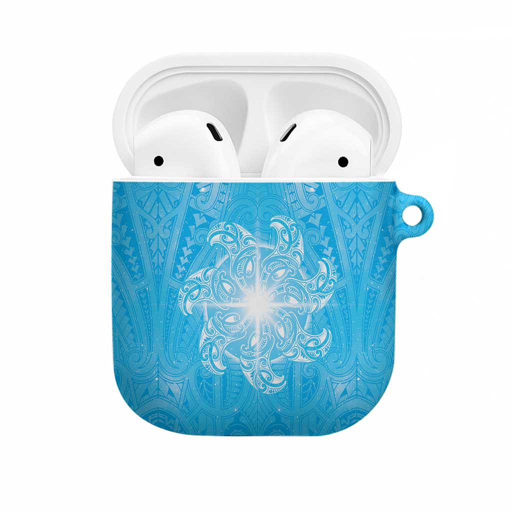 New Zealand Matariki Waiti AirPods Case Maori Moko Cyan Galaxy