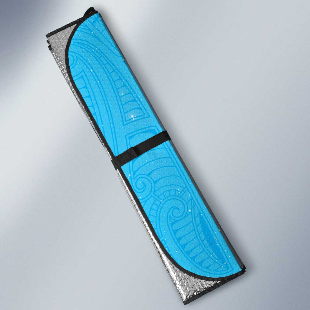 New Zealand Matariki Waiti Auto Sun Shade Maori Moko Cyan Galaxy LT05 - Polynesian Pride