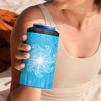New Zealand Matariki Waiti 4 in 1 Can Cooler Tumbler Maori Moko Cyan Galaxy LT05 - Polynesian Pride