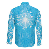 New Zealand Matariki Waiti Family Matching Mermaid Dress and Hawaiian Shirt Maori Moko Cyan Galaxy LT05 - Polynesian Pride