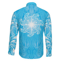 New Zealand Matariki Waiti Family Matching Puletasi and Hawaiian Shirt Maori Moko Cyan Galaxy LT05 - Polynesian Pride