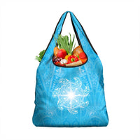 New Zealand Matariki Waiti Grocery Bag Maori Moko Cyan Galaxy