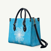 New Zealand Matariki Waiti Leather Bag Maori Moko Cyan Galaxy LT05 Cyan - Polynesian Pride