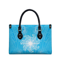 New Zealand Matariki Waiti Leather Bag Maori Moko Cyan Galaxy LT05 - Polynesian Pride