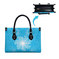 New Zealand Matariki Waiti Leather Bag Maori Moko Cyan Galaxy LT05 - Polynesian Pride