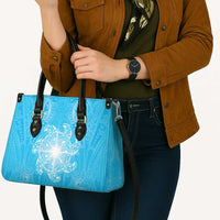 New Zealand Matariki Waiti Leather Bag Maori Moko Cyan Galaxy LT05 - Polynesian Pride