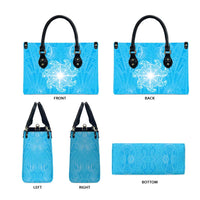 New Zealand Matariki Waiti Leather Bag Maori Moko Cyan Galaxy LT05 - Polynesian Pride