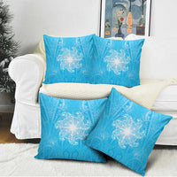 New Zealand Matariki Waiti Pillow Cover Maori Moko Cyan Galaxy