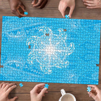New Zealand Matariki Waiti Puzzle Maori Moko Cyan Galaxy