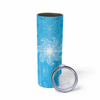 New Zealand Matariki Waiti Skinny Tumbler Maori Moko Cyan Galaxy LT05 - Polynesian Pride