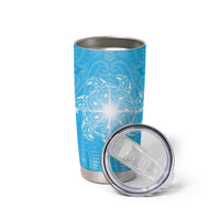 New Zealand Matariki Waiti Tumbler Cup Maori Moko Cyan Galaxy