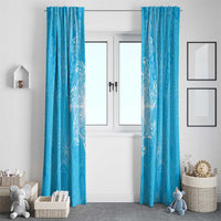 New Zealand Matariki Waiti Window Curtain Maori Moko Cyan Galaxy LT05 - Polynesian Pride