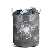 New Zealand Matariki Ururangi Laundry Basket Maori Moko Grey Galaxy