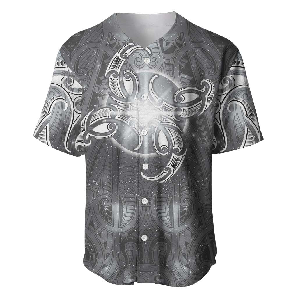 New Zealand Matariki Ururangi Baseball Jersey Maori Moko Grey Galaxy
