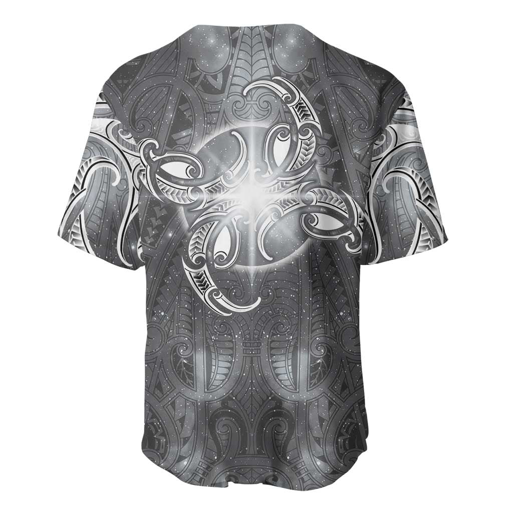 New Zealand Matariki Ururangi Baseball Jersey Maori Moko Grey Galaxy