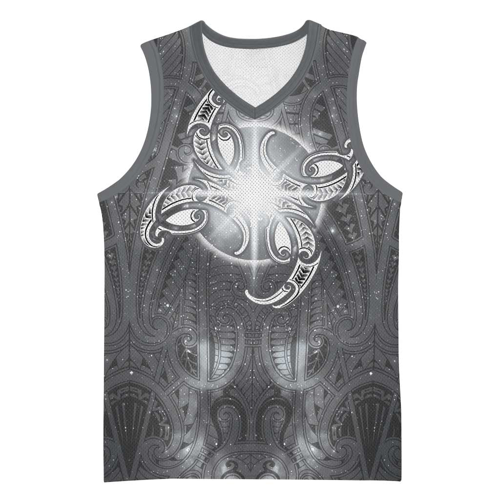 New Zealand Matariki Ururangi Basketball Jersey Maori Moko Grey Galaxy