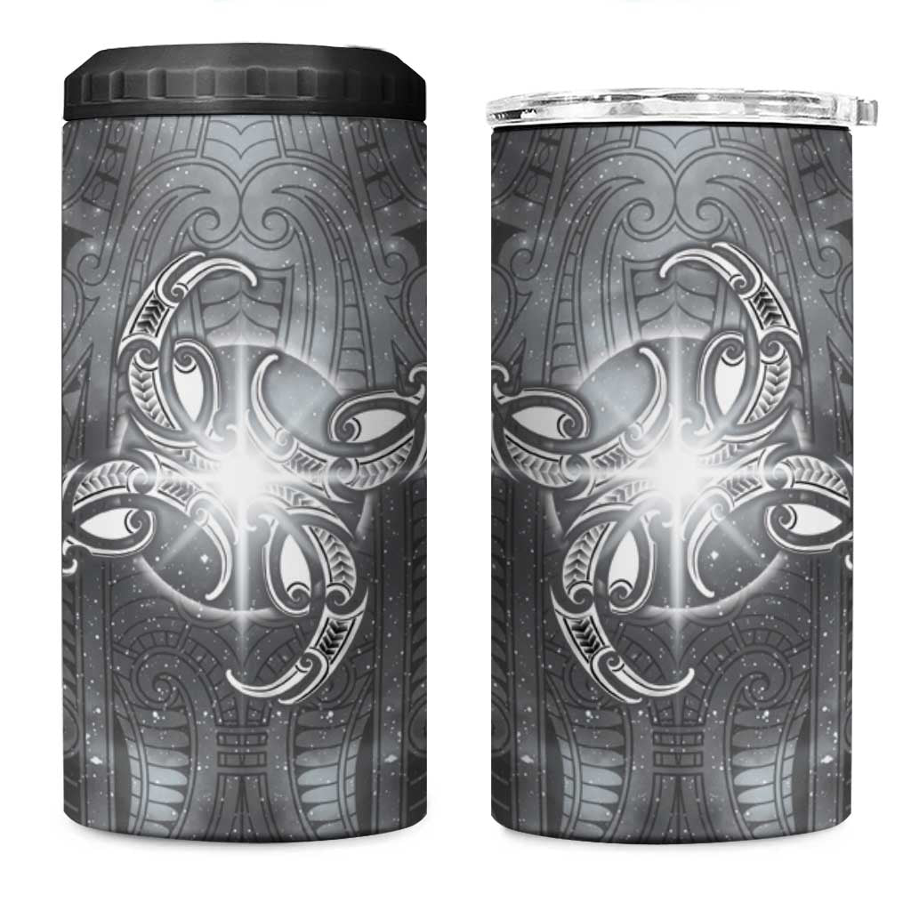New Zealand Matariki Ururangi 4 in 1 Can Cooler Tumbler Maori Moko Grey Galaxy LT05 One Size: 16 oz Grey - Polynesian Pride