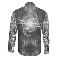New Zealand Matariki Ururangi Family Matching Summer Maxi Dress and Hawaiian Shirt Maori Moko Grey Galaxy LT05 - Polynesian Pride