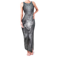New Zealand Matariki Ururangi Family Matching Tank Maxi Dress and Hawaiian Shirt Maori Moko Grey Galaxy LT05 Mom's Dress Grey - Polynesian Pride