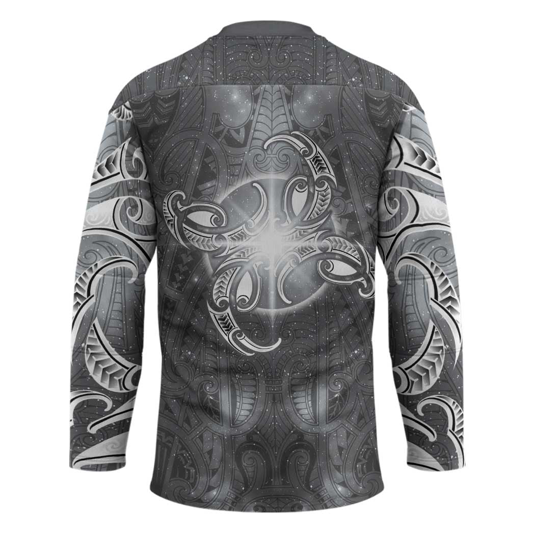 New Zealand Matariki Ururangi Hockey Jersey Maori Moko Grey Galaxy