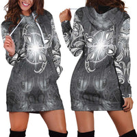 New Zealand Matariki Ururangi Hoodie Dress Maori Moko Grey Galaxy LT05 - Polynesian Pride