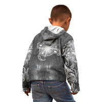 New Zealand Matariki Ururangi Kid Hoodie Maori Moko Grey Galaxy