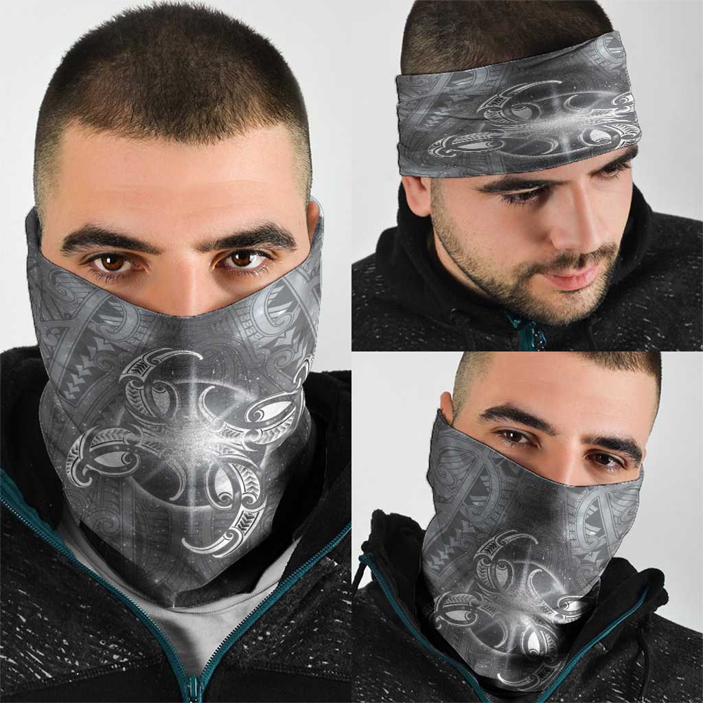 New Zealand Matariki Ururangi Neck Gaiter Maori Moko Grey Galaxy