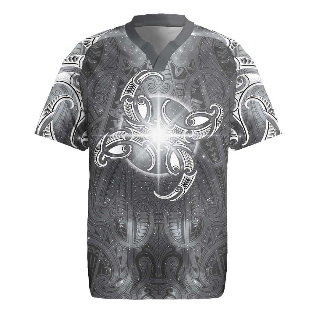 New Zealand Matariki Ururangi Rugby Jersey Maori Moko Grey Galaxy
