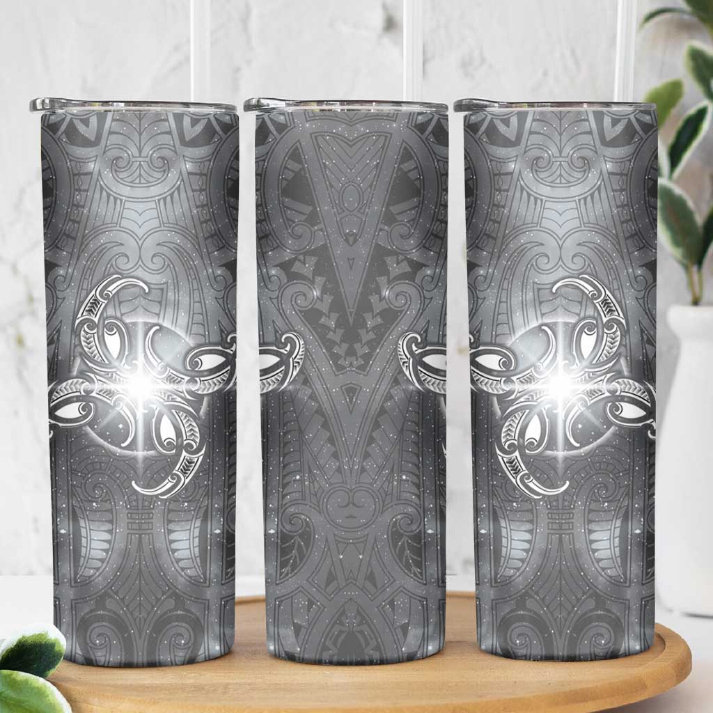 New Zealand Matariki Ururangi Skinny Tumbler Maori Moko Grey Galaxy LT05 - Polynesian Pride
