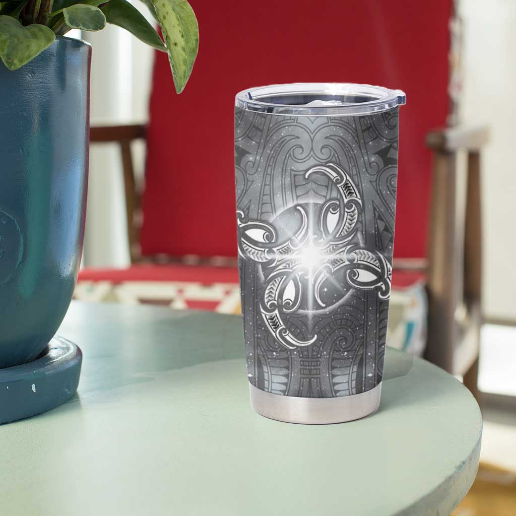 New Zealand Matariki Ururangi Tumbler Cup Maori Moko Grey Galaxy