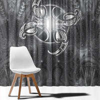 New Zealand Matariki Ururangi Window Curtain Maori Moko Grey Galaxy