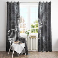 New Zealand Matariki Ururangi Window Curtain Maori Moko Grey Galaxy