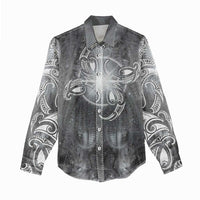 New Zealand Matariki Ururangi Women Casual Shirt Maori Moko Grey Galaxy LT05 - Polynesian Pride