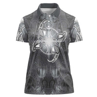 New Zealand Matariki Ururangi Women Polo Shirt Maori Moko Grey Galaxy LT05 Female Grey - Polynesian Pride
