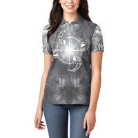 New Zealand Matariki Ururangi Women Polo Shirt Maori Moko Grey Galaxy LT05 - Polynesian Pride