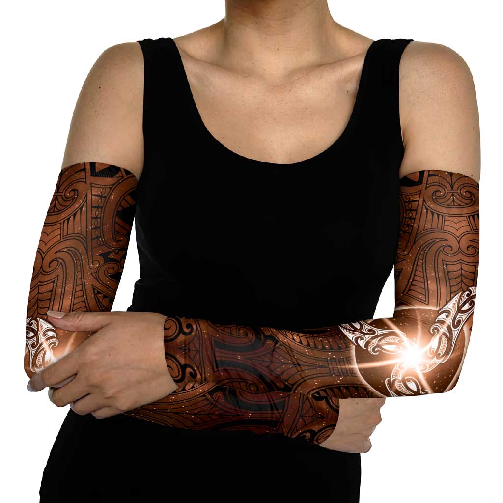 New Zealand Matariki Tupuanuku Arm Sleeves Maori Moko Brown Galaxy LT05 - Polynesian Pride