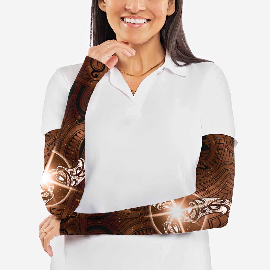 New Zealand Matariki Tupuanuku Arm Sleeves Maori Moko Brown Galaxy LT05 - Polynesian Pride