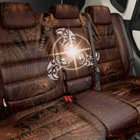 New Zealand Matariki Tupuanuku Back Car Seat Cover Maori Moko Brown Galaxy LT05 - Polynesian Pride