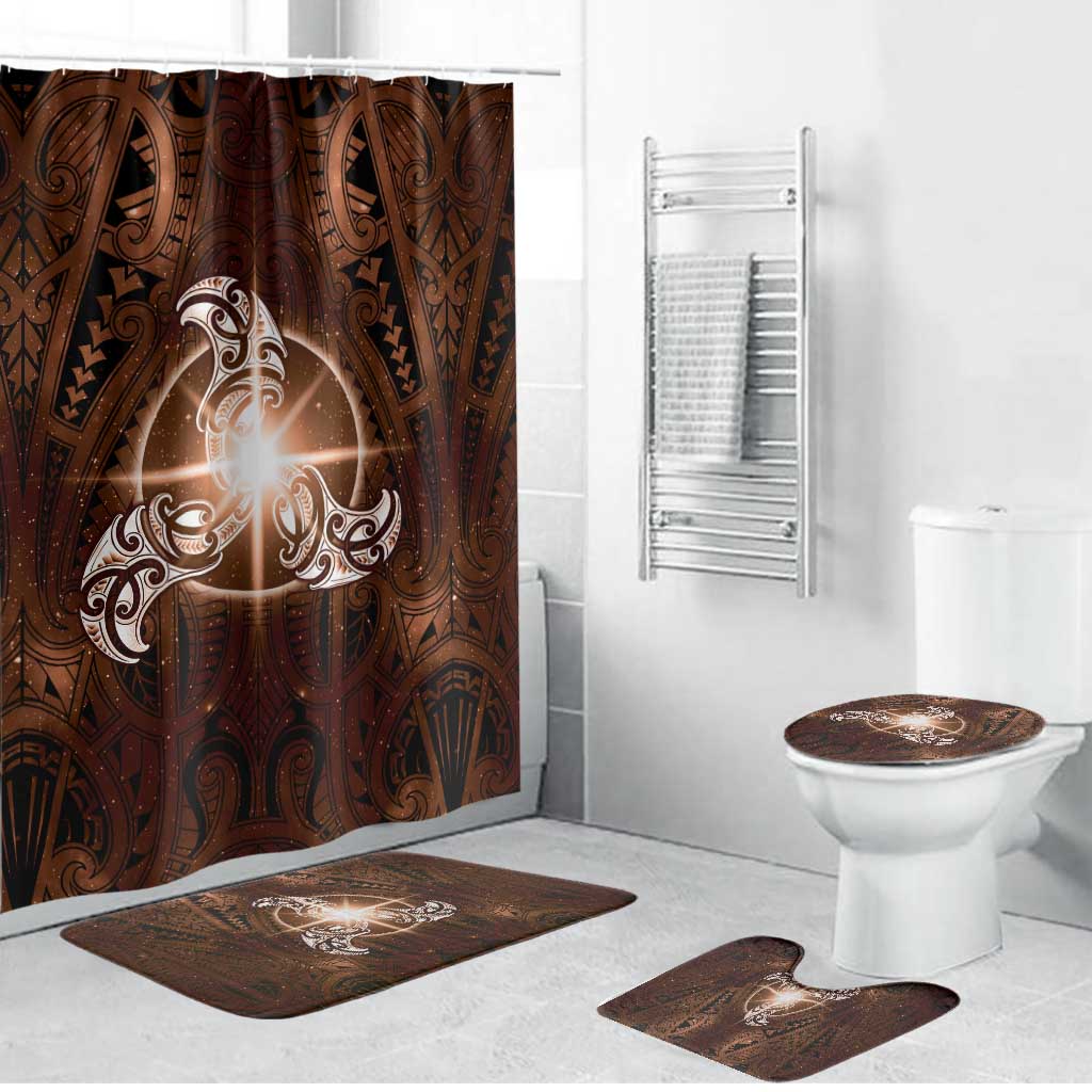 New Zealand Matariki Tupuanuku Bathroom Set Maori Moko Brown Galaxy