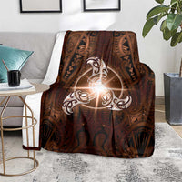 New Zealand Matariki Tupuanuku Blanket Maori Moko Brown Galaxy