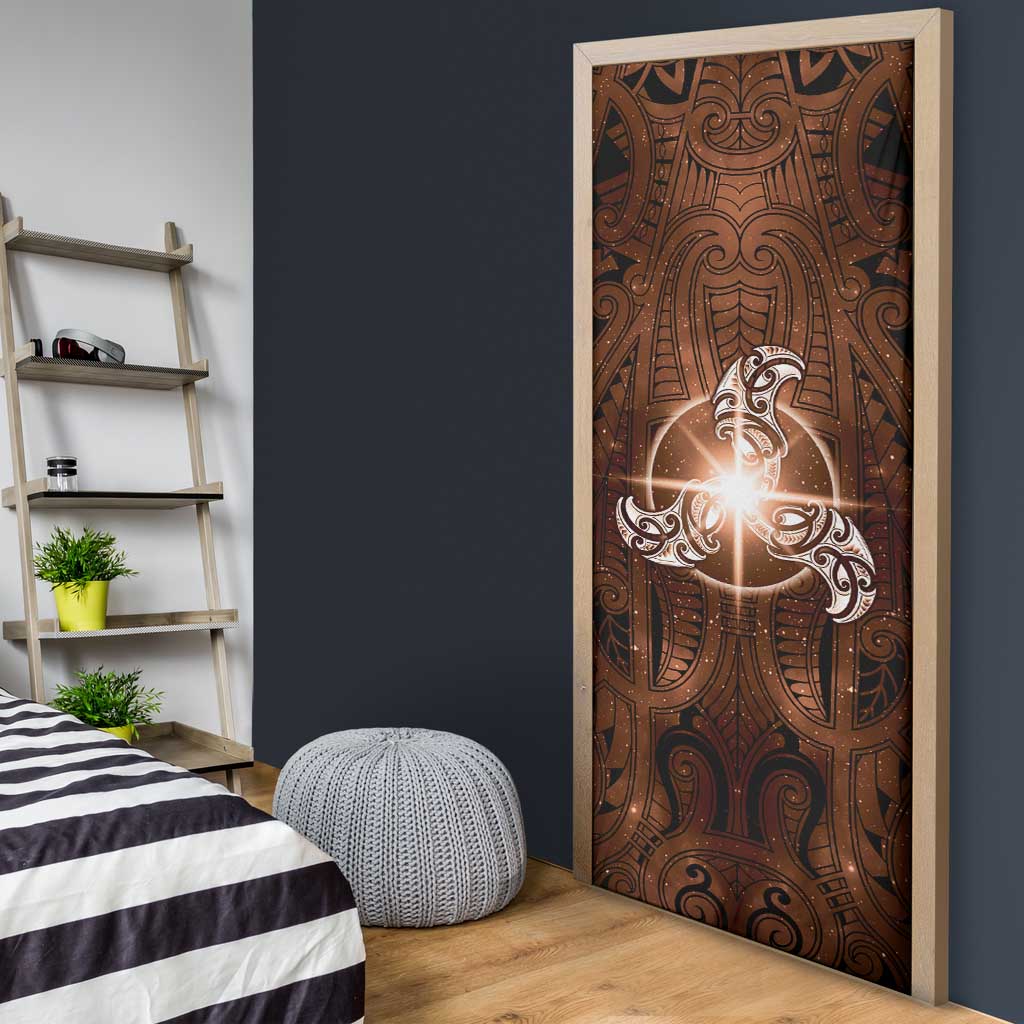New Zealand Matariki Tupuanuku Door Cover Maori Moko Brown Galaxy LT05 - Polynesian Pride
