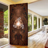 New Zealand Matariki Tupuanuku Door Cover Maori Moko Brown Galaxy LT05 - Polynesian Pride