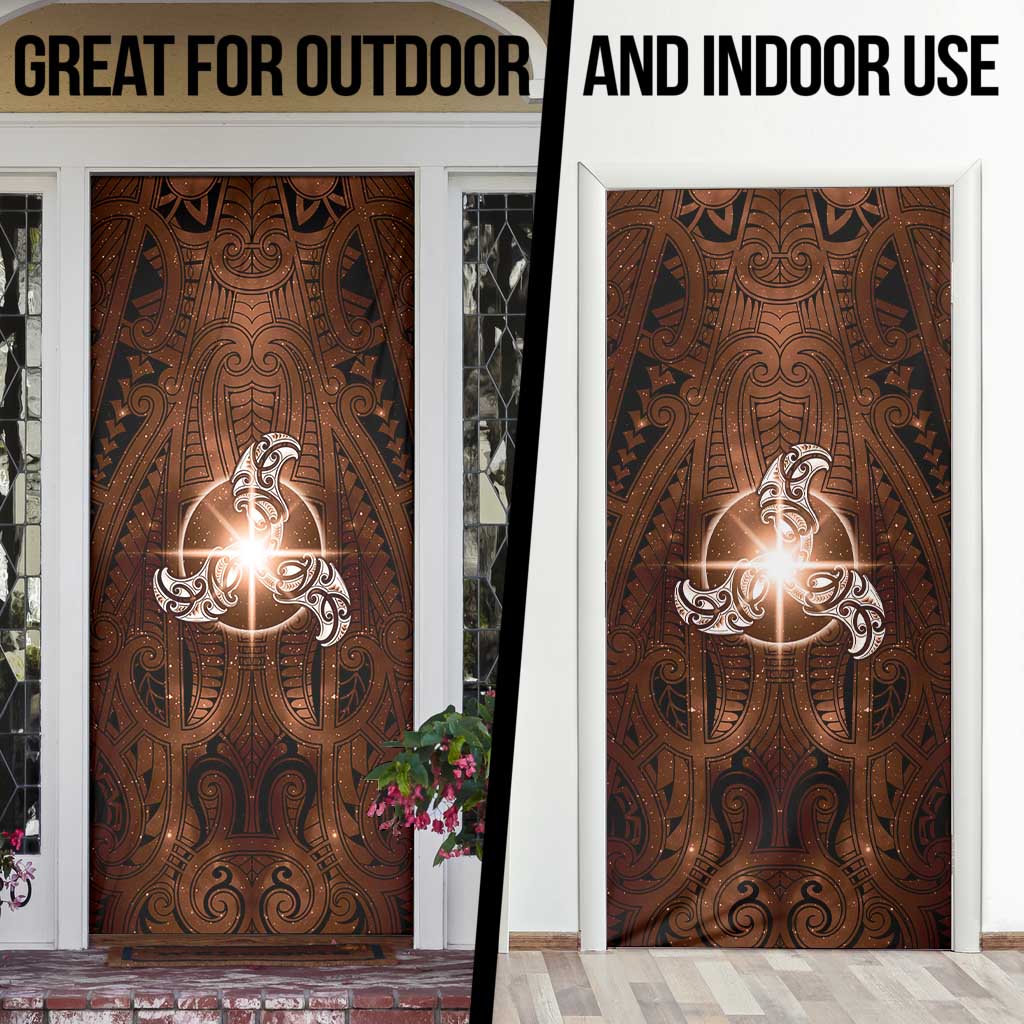 New Zealand Matariki Tupuanuku Door Cover Maori Moko Brown Galaxy LT05 - Polynesian Pride