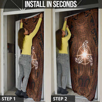 New Zealand Matariki Tupuanuku Door Cover Maori Moko Brown Galaxy LT05 - Polynesian Pride