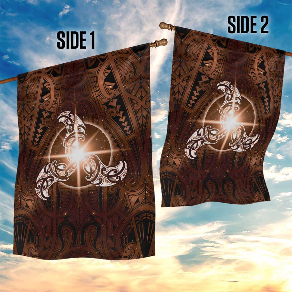 New Zealand Matariki Tupuanuku Garden Flag Maori Moko Brown Galaxy LT05 - Polynesian Pride