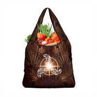 New Zealand Matariki Tupuanuku Grocery Bag Maori Moko Brown Galaxy LT05 1-pack One Size Brown - Polynesian Pride